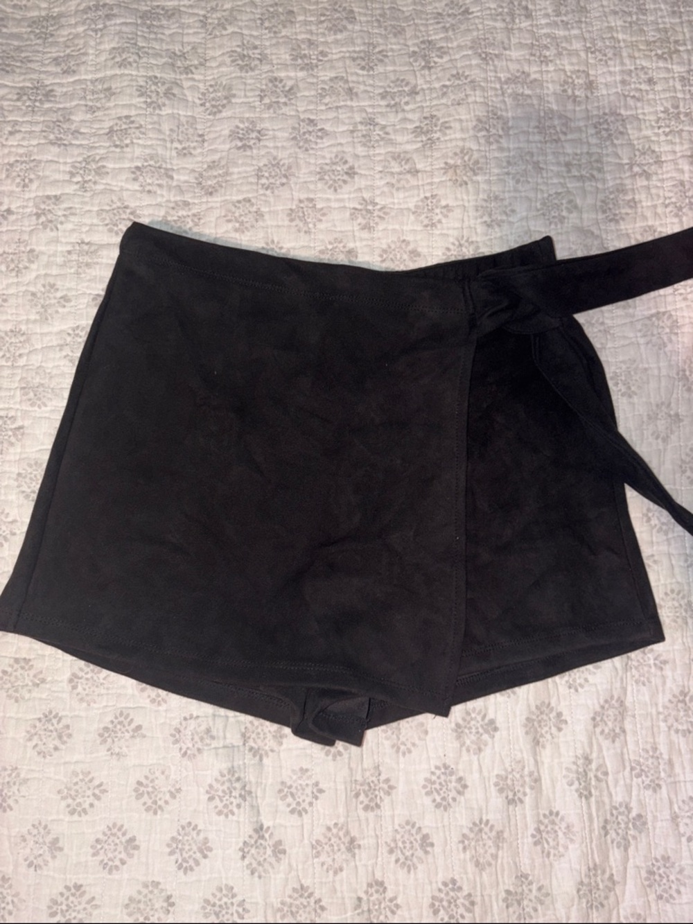 Haute Monde Black Wrap Skort Shorts with Side Tie